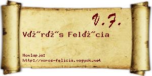 Vörös Felícia névjegykártya